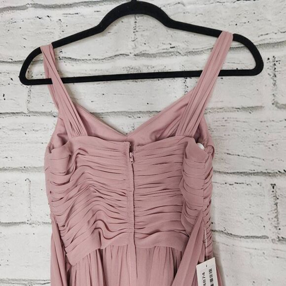 Azazie Mikaela Sleeveless Bridesmaid Dress Dusty Rose Size A2 - Picture 6 of 12